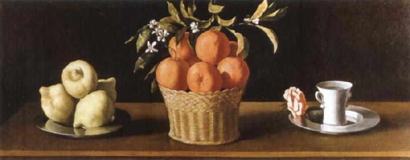 Francisco de Zurbaran still life with lemons,oranges and a rose